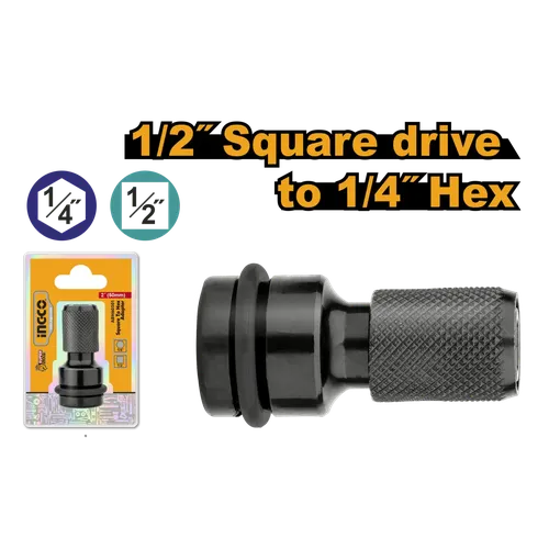 Socket Adapter 1/2" Square to 1/4" Hex iNGCO-