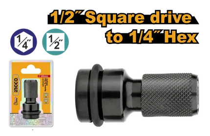 Socket Adapter 1/2" Square to 1/4" Hex iNGCO-