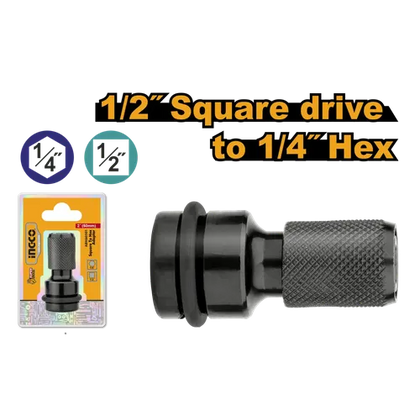 Socket Adapter 1/2" Square to 1/4" Hex iNGCO-