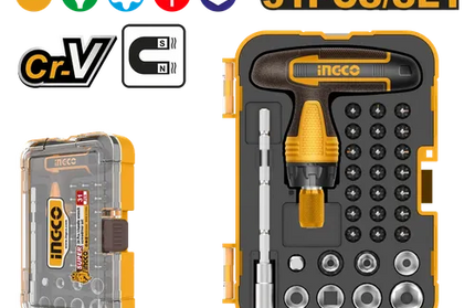 Socket & Screwdriver 1/4" Set iNGCO-