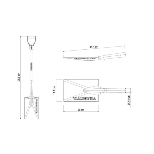 Spade Flat Wooden Shaft Plastic Handle Tramontina-Shovels & Spades-Tramontina-diyshop.co.za