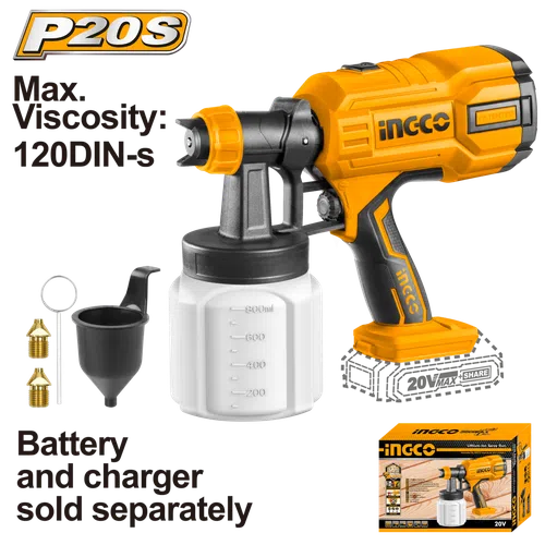 Spray Gun Cordless 20𝑉 HVLP iNGCO