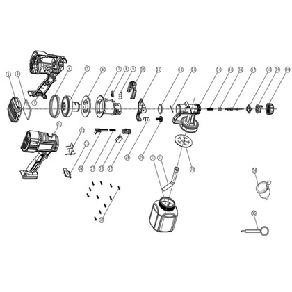 Spray Gun Cordless 𝑃20ˢ HVLP iNGCO-Tool Only-