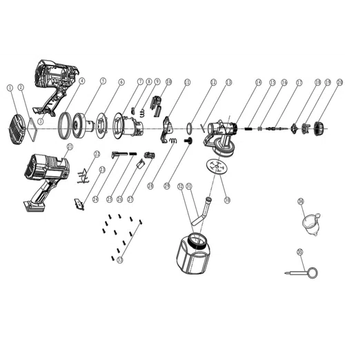 Spray Gun Cordless 𝑃20ˢ HVLP iNGCO-Tool Only-