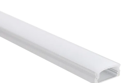 Strip Light Aluminium Profile Flat Bed Surface Curved Difuser-𝑤17.3 x 𝐻7𝑚𝑚 x 𝐿3𝑚