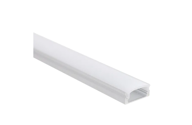 Strip Light Aluminium Profile Flat Bed Surface Curved Difuser-𝑤17.3 x 𝐻7𝑚𝑚 x 𝐿3𝑚