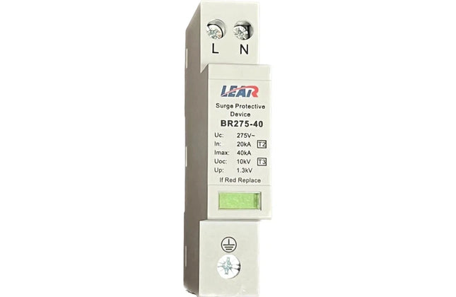Surge Protection Device AC Slimline DIN Lear-40𝑘𝐴-2𝑃oles