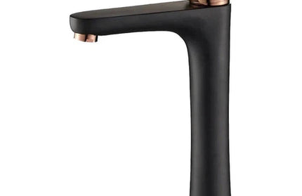 Tap Basin Mixer High Rounded Lever-Black/Rose