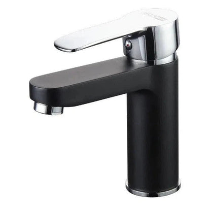 Tap Basin Mixer Rounded Lever-Black/Chrome