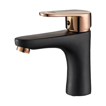 Tap Basin Mixer Rounded Lever-Black/Rose