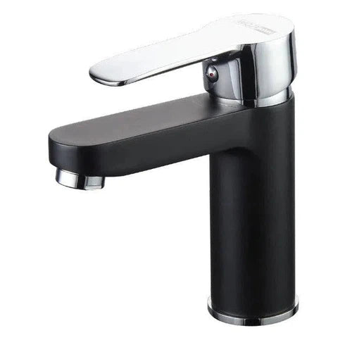 Tap Basin Mixer Rounded Lever-Black/Chrome-