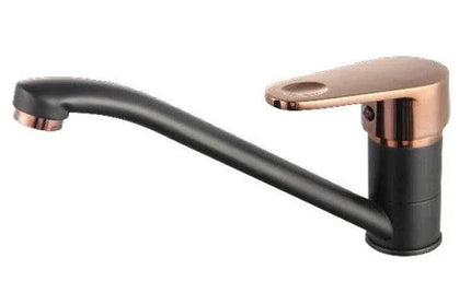 Tap Sink Mixer Deck Long Rounded Lever-Black/Rose