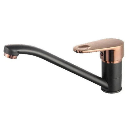 Tap Sink Mixer Deck Long Rounded Lever-Black/Rose