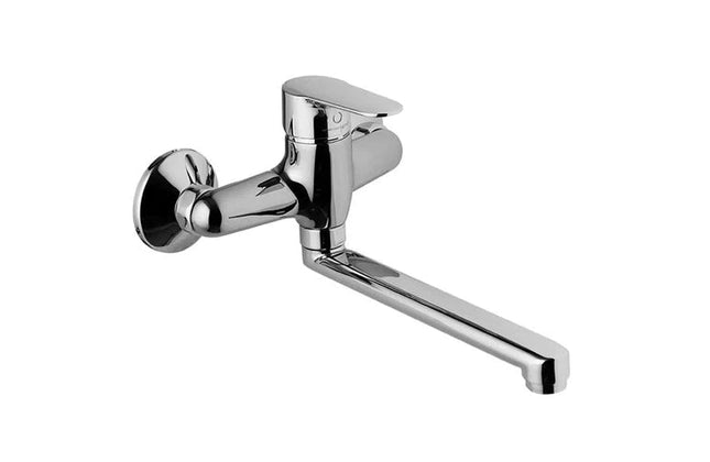 Tap Sink Mixer Wall Rounded Lever-Chrome