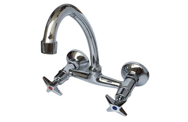 Tap Sink Mixer Wall Type Classic Star Handle-Default Title
