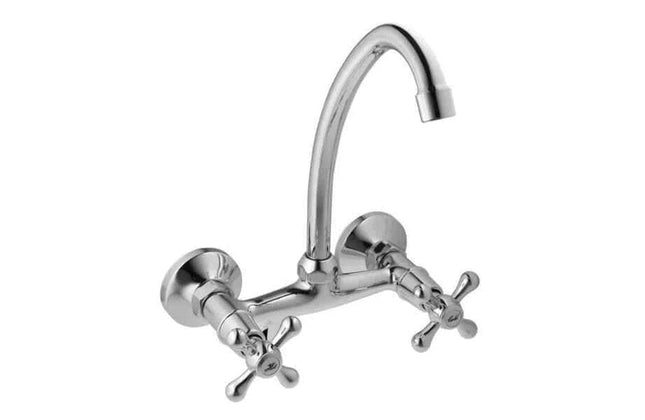 Tap Sink Mixer Wall Type Victorian Handle-Default Title