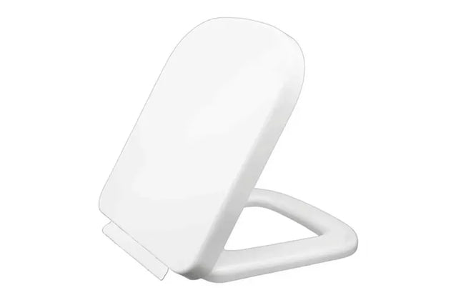Toilet Seat Rectangular Plastic Soft Close Livorno-White-460x342mm