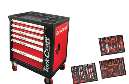 Tool Cabinet Drawer Tork Craft-6 Draw with Tools(184pc)