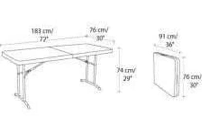 Trestle Table Folding 1.8m-White-