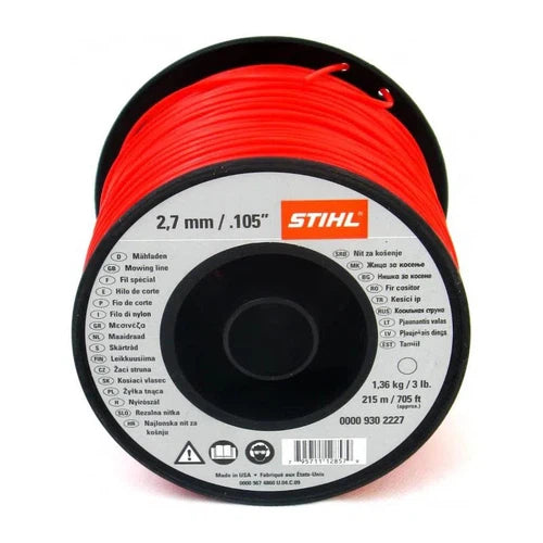 Trimmer Line Round Stihl-Weed Trimmer Blades & Spools-STIHL-Drum.S Red ⌀2.7mm x ℓ208m-diyshop.co.za