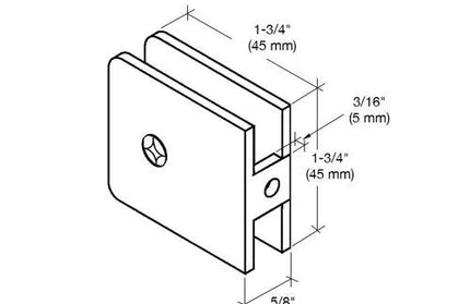 U Shape Wall Clamp for Silhouette Frameless Shower-