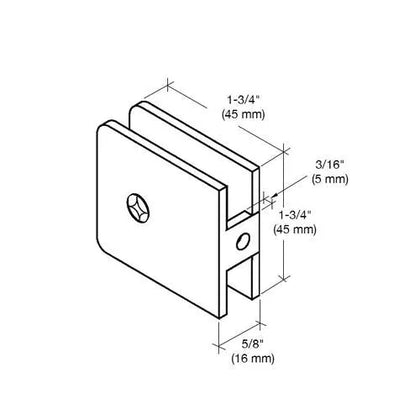 U Shape Wall Clamp for Silhouette Frameless Shower-