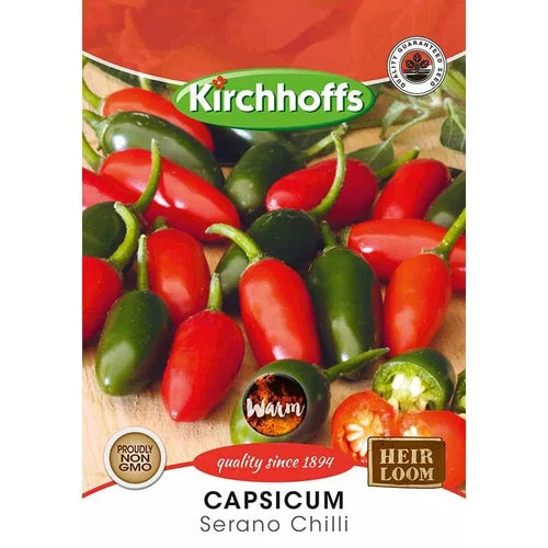 Vegetable Seed Capsicum's Kirchhoffs-Serano Chilli-Picture Packet-