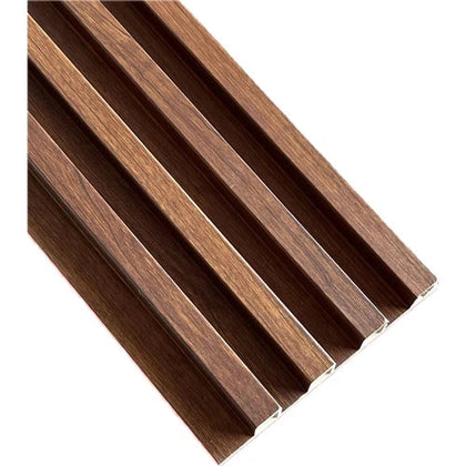 Wallpanel Slatted PVC Woodlook-Walnut-𝑤160 x 𝑇22𝑚𝑚 x 𝐿2.9𝑚-𝑝/10