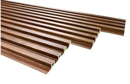 Wallpanel Slatted PVC Woodlook-Walnut-𝑤160 x 𝑇22𝑚𝑚 x 𝐿2.9𝑚-𝑝/10