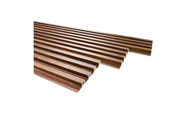 Wallpanel Slatted PVC Woodlook-Walnut-𝑤160 x 𝑇22𝑚𝑚 x 𝐿2.9𝑚-𝑝/10