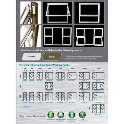 Window AL C30PTT 618 (𝑊590x𝐻1790mm)-Bronze-Clear-