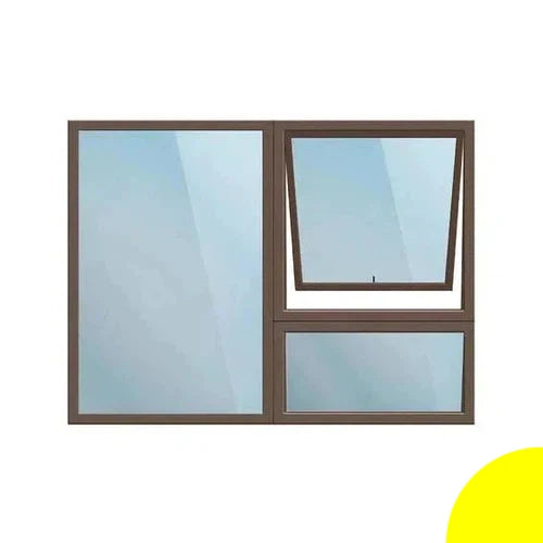 Window Aluminium PT 129 (𝑊1190x𝐻890mm)-Window Frames-KNI-Bronze-Clear-diyshop.co.za