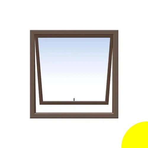 Window Aluminium PT 66 (𝑊590x𝐻590mm)-Window Frames-KNI-Bronze-Obscure-diyshop.co.za