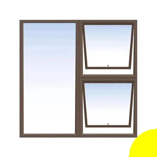 Window Aluminium PTT 1212 (𝑊1190x𝐻1190mm)-Window Frames-KNI-Bronze-Clear-diyshop.co.za