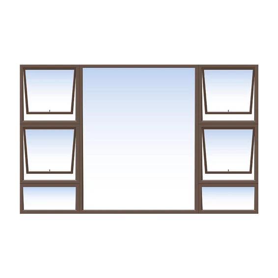 Window Aluminium P4TT 2415 (𝑊2390x𝐻1490mm)-Window Frames-iBuild-Bronze-Clear-diyshop.co.za