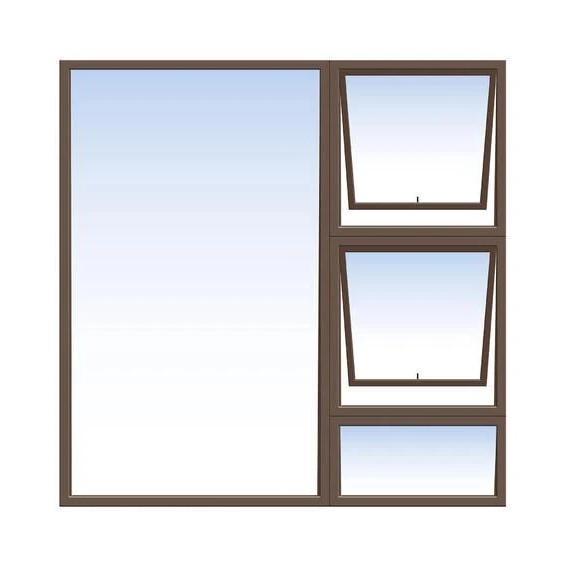 Window Aluminium PTT 1515 (𝑊1490x𝐻1490mm)-Window Frames-KNI-Bronze-Clear-diyshop.co.za