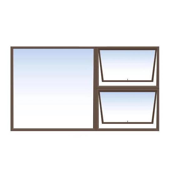 Window Aluminium PTT 2112 (𝑊2090x𝐻1190mm)-Window Frames-iBuild-Bronze-Clear-diyshop.co.za