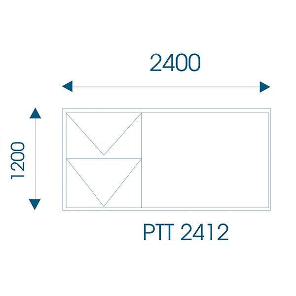 Window Aluminium PTT 2412 (𝑊2390x𝐻1190mm)-Window Frames-iBuild-Bronze-Clear-diyshop.co.za