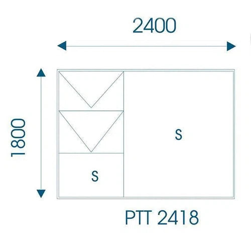 Window Aluminium PTT 2418 (𝑊2390x𝐻1790mm)-Window Frames-iBuild-Bronze-Clear-diyshop.co.za