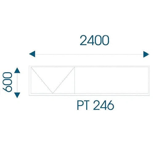 Window Aluminium PTT 246 (𝑊2390x𝐻590mm)-Window Frames-iBuild-Bronze-Clear-diyshop.co.za