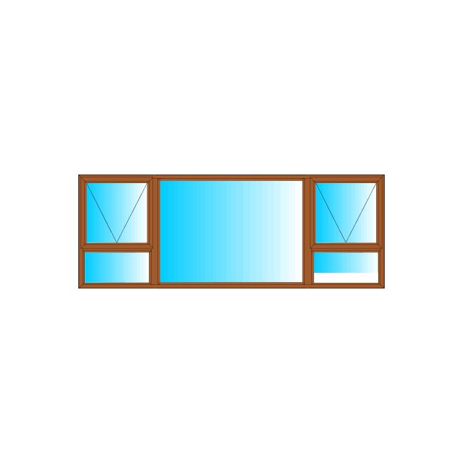 Window Aluminium PTT 249 (𝑊2390x𝐻890mm)-Window Frames-iBuild-Bronze-Clear-diyshop.co.za