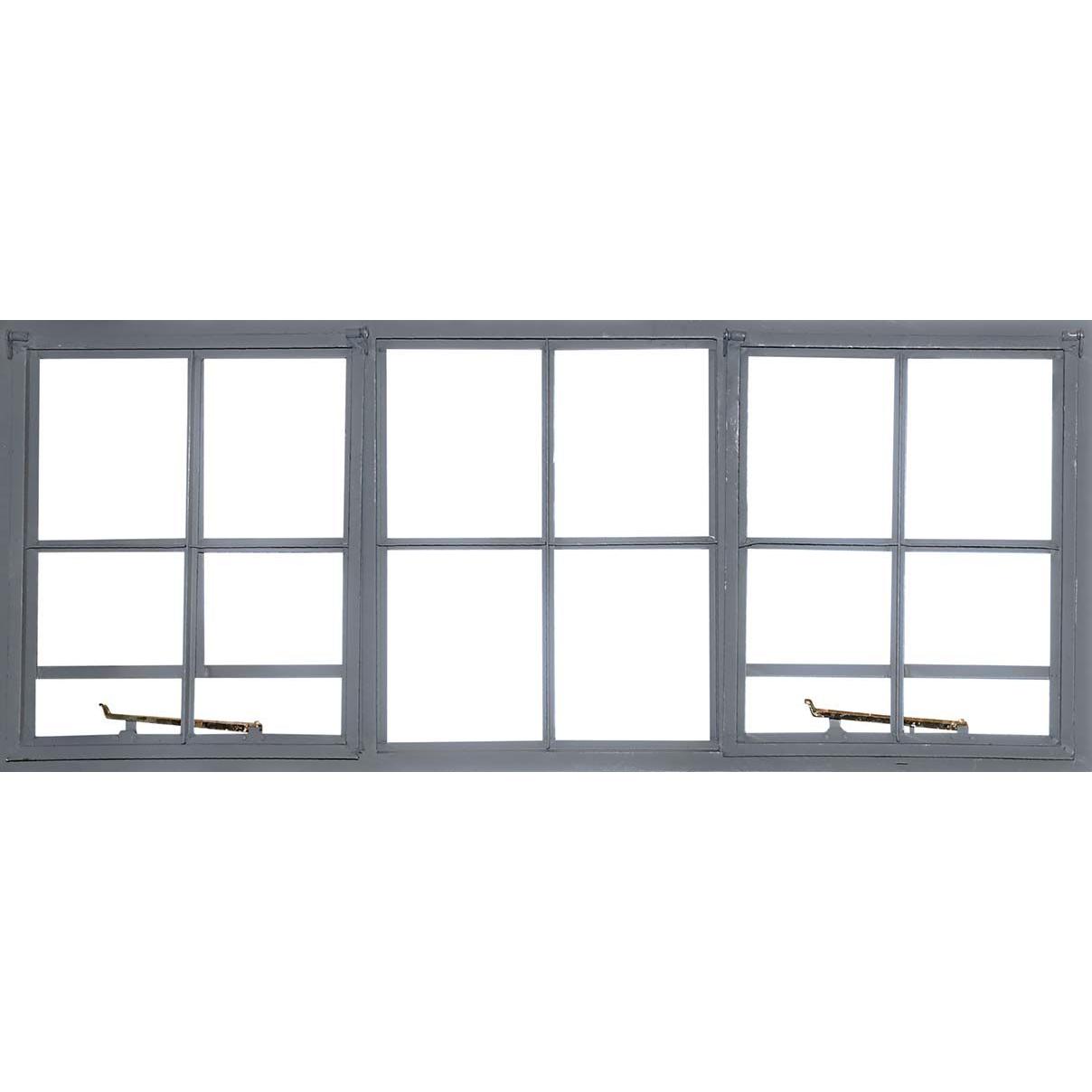 Window Steel E4 with Burglar Bars (𝑊1486x𝐻629mm)-Window Frames-Robmeg-diyshop.co.za