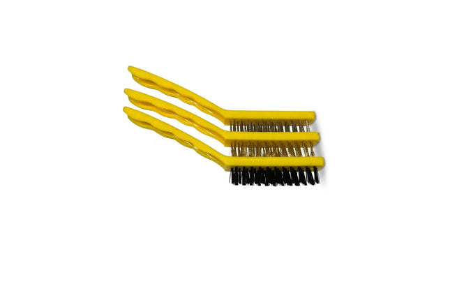 Wire Brush 3pc Set Poly Handle-Default Title