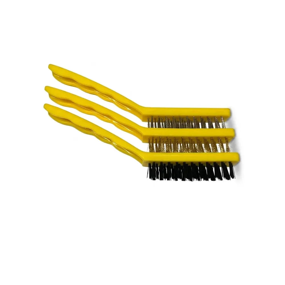Wire Brush 3pc Set Poly Handle-