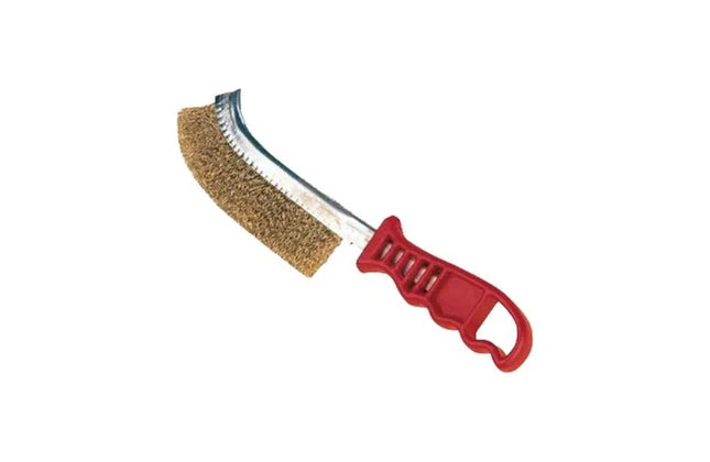 Wire Brush Brass Red Handle-Default Title