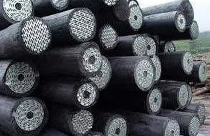 Wooden Treated Poles Creosote-⌀75/100mm x 𝐻3.0m-Black
