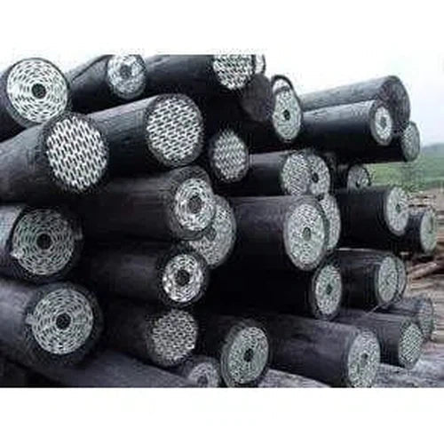Wooden Treated Poles Creosote-⌀75/100mm x 𝐻3.0m-Black