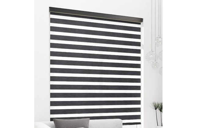 Zebra Roller Blinds SwissDecor-𝑤1300 x 𝐻1800𝑚𝑚-Charcoal