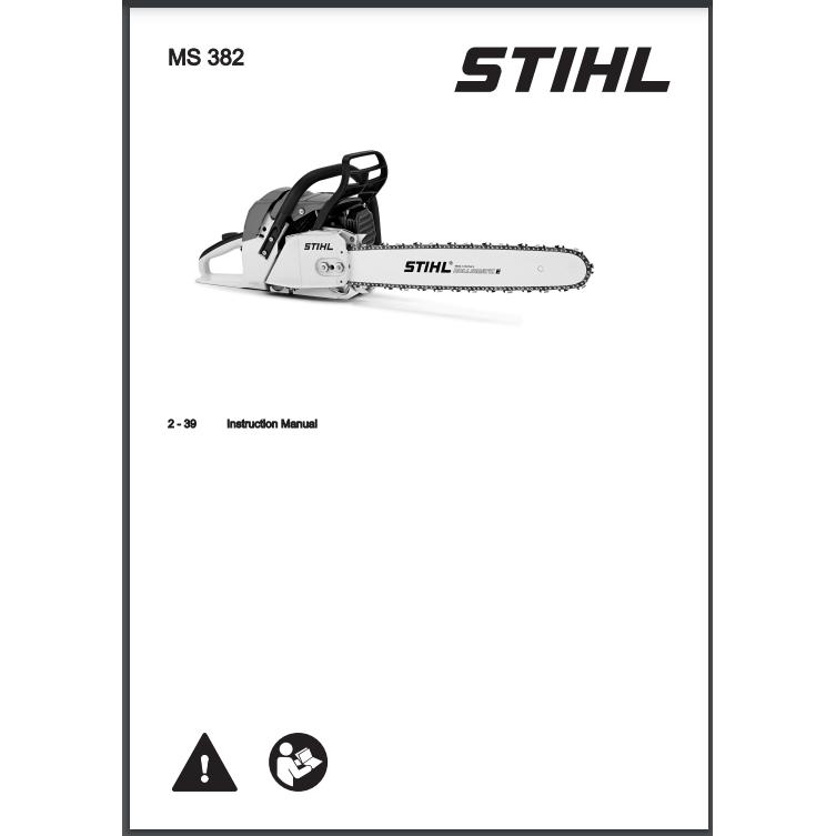 Instruction Manual MS382 STIHL-Power Tool & Equipment Manuals-STIHL-diyshop.co.za