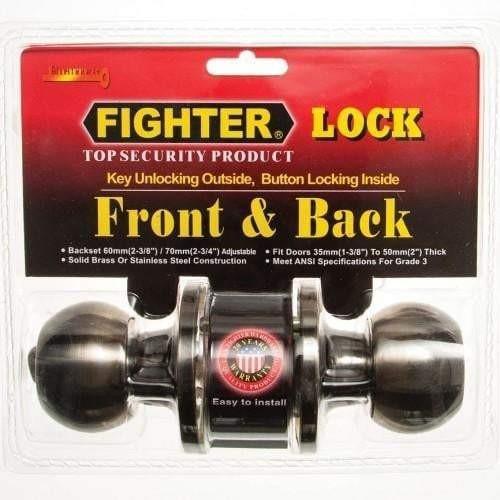 Lockset Knob Round Fighter-Lockset-Fighter-Antique Brass-diyshop.co.za